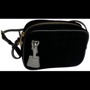 Jcrew NWT black velvet camera bag